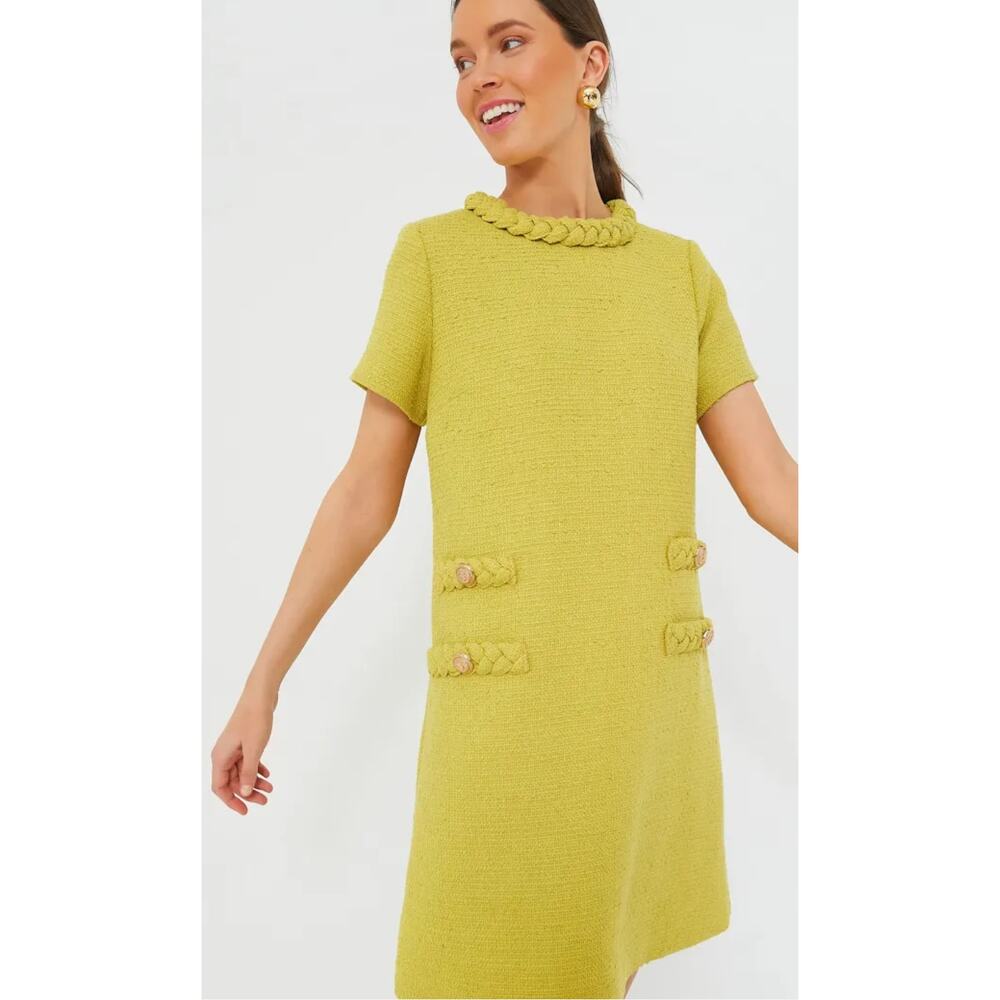 Tuckernuck Chartreuse Textured Mini Dress